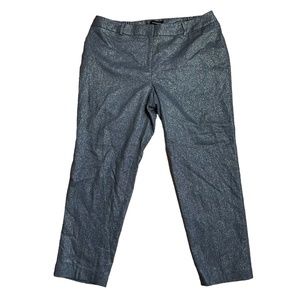 TALBOTS Wool Blend Metallic Gray Pants 18W Elastic Waist Pockets